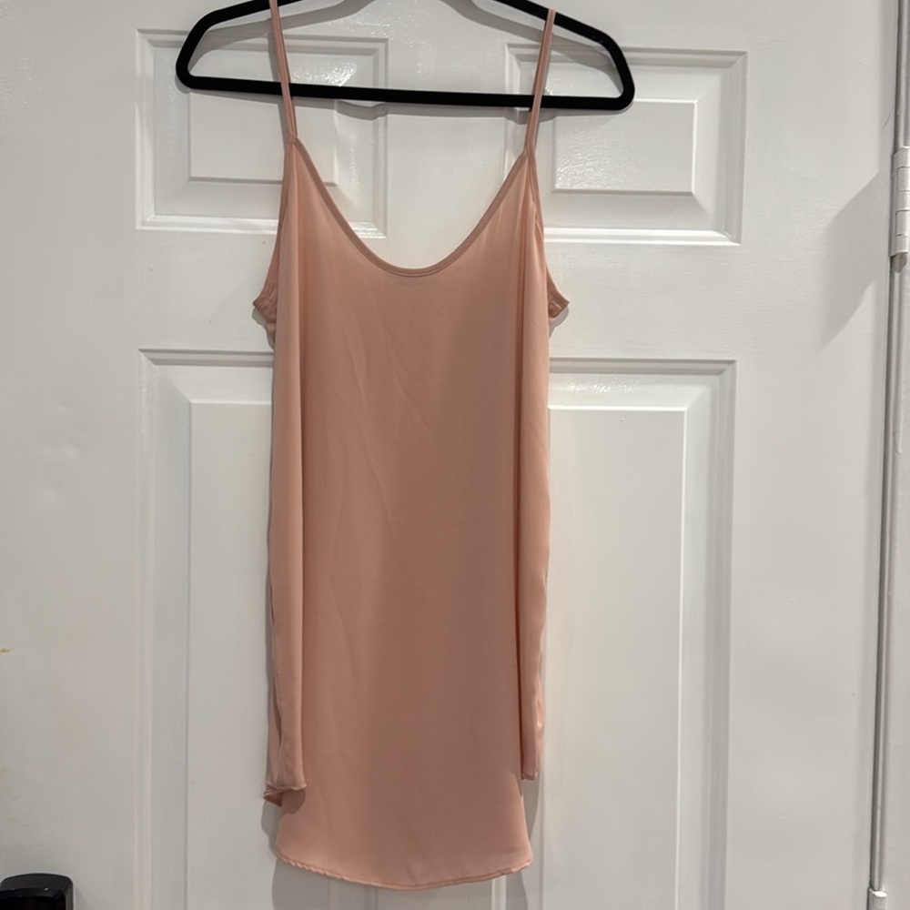 Krisa Drape Button Front Mini Dress in Blush Size Small - Picture 10 of 11